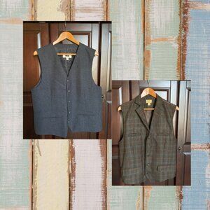 TRE VERO III JOSEPH ABBOUD BUNDLE OF (2) sz XL COLOR BLUE Plaid/Brown Plaid Vest